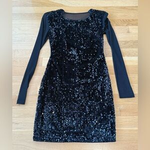 Holiday Christmas or New Years Dress Black Sequin Dress size small